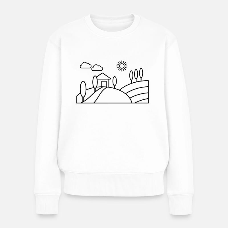 Paysage toscan - Pull Premium bio Femme - blanc