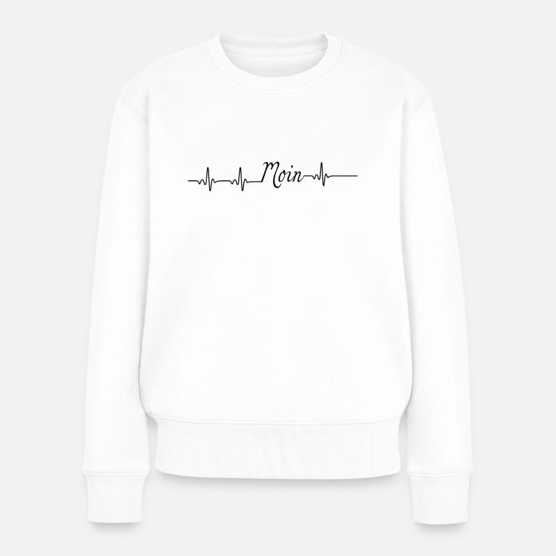 Heartbeat Moin - Frauen Premium Bio Pullover - Weiß