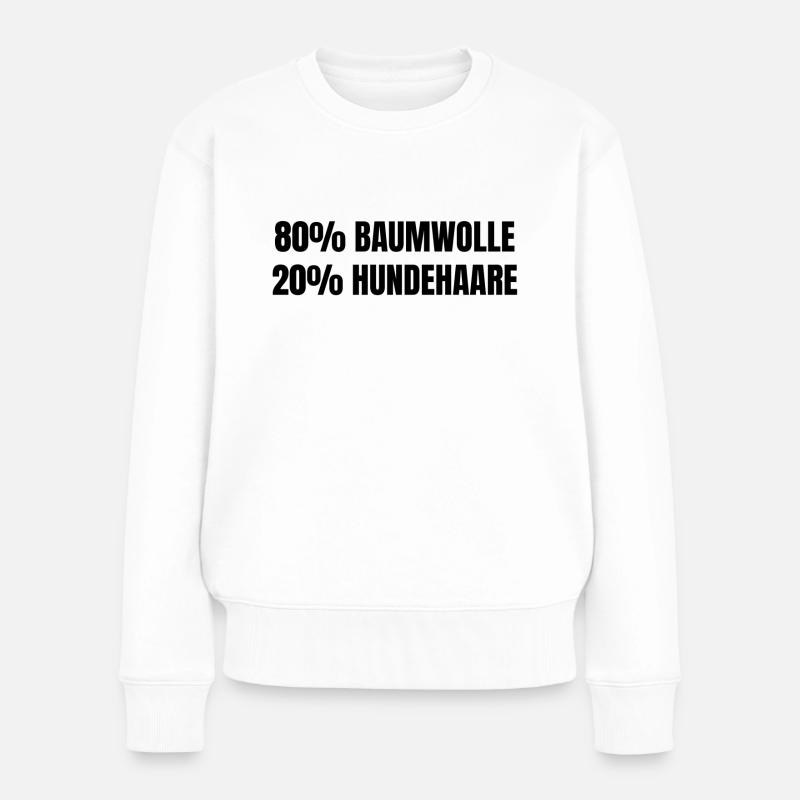 80% Baumwolle, 20 % Hundehaare - Frauen Premium Bio Pullover - Weiß