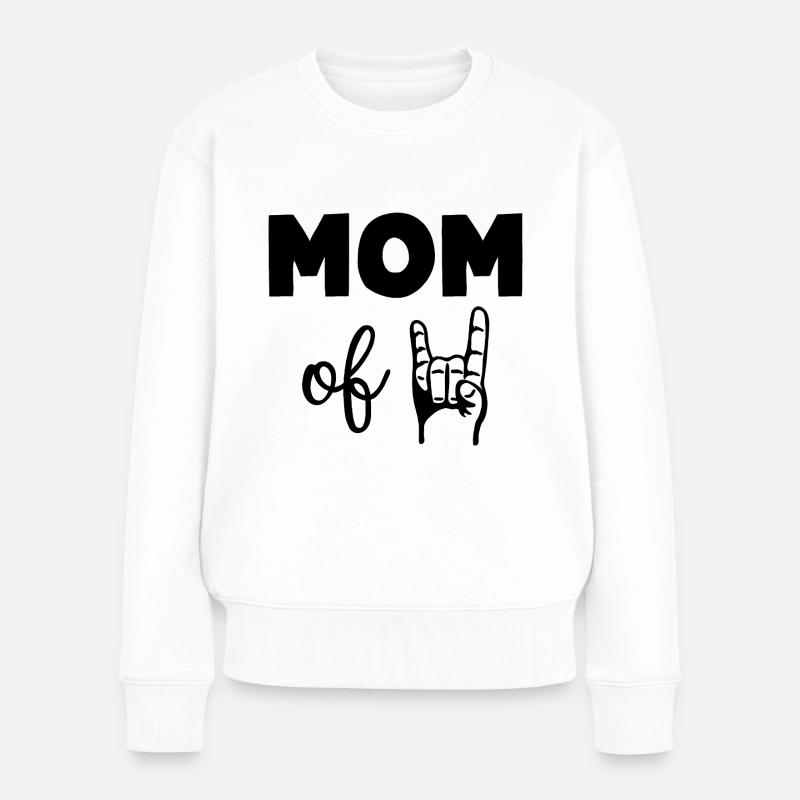 Mom of Two 2 Kinder Mama - Frauen Premium Bio Pullover - Weiß