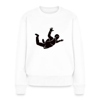 Fallschirm Springer Skydiving Fallschirmspringer - Frauen Premium Bio Pullover - Weiß - Vorne - Julia (174cm)