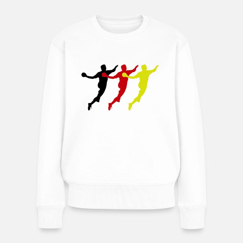 handballer deutschland - Frauen Premium Bio Pullover - Weiß