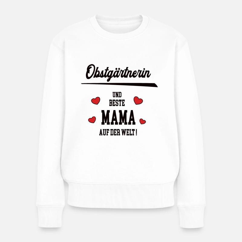 Mama Obstgärtnerin Muttertag Geburtstag Mutter - Frauen Premium Bio Pullover - Weiß
