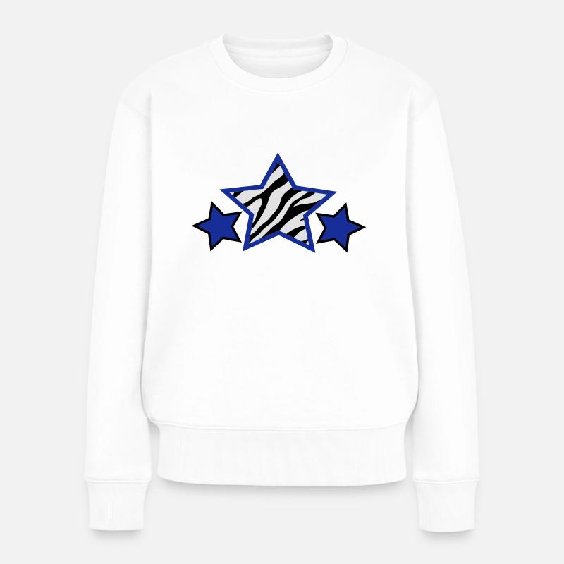 zebra star - Women's Premium Organic Jumper - white