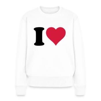 i_love - Frauen Premium Bio Pullover - Weiß - Vorne - Julia (174cm)