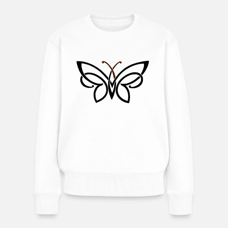 butterfly - Women's Premium Organic Jumper - white
