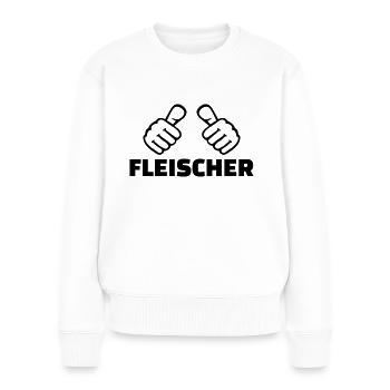 Fleischer - Frauen Premium Bio Pullover - Weiß - Vorne - Julia (174cm)
