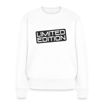 Limited Edition - Einzelstück - Begrenzte Anzahl - Frauen Premium Bio Pullover - Weiß - Vorne - Julia (174cm)