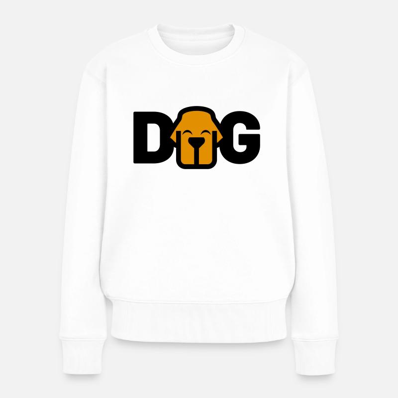 Logo DOG - Frauen Premium Bio Pullover - Weiß