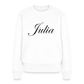 Julia Beau Nom Noir - Pull Premium bio Femme - blanc - Devant - Julia (174cm)