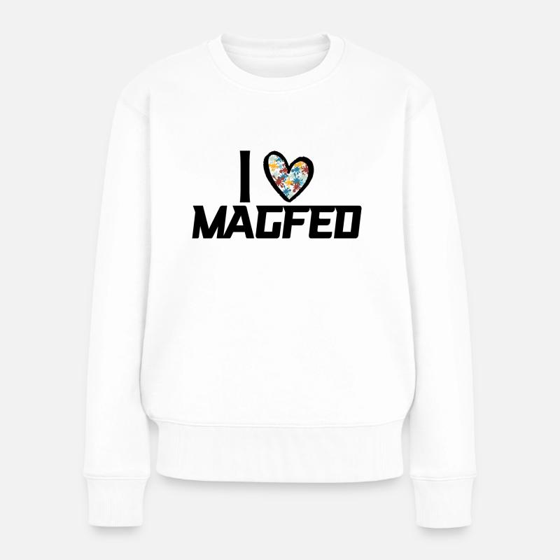 I Love Magfed - Frauen Premium Bio Pullover - Weiß