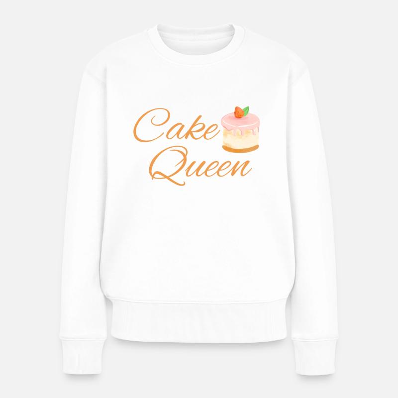 Cake Queen - Frauen Premium Bio Pullover - Weiß