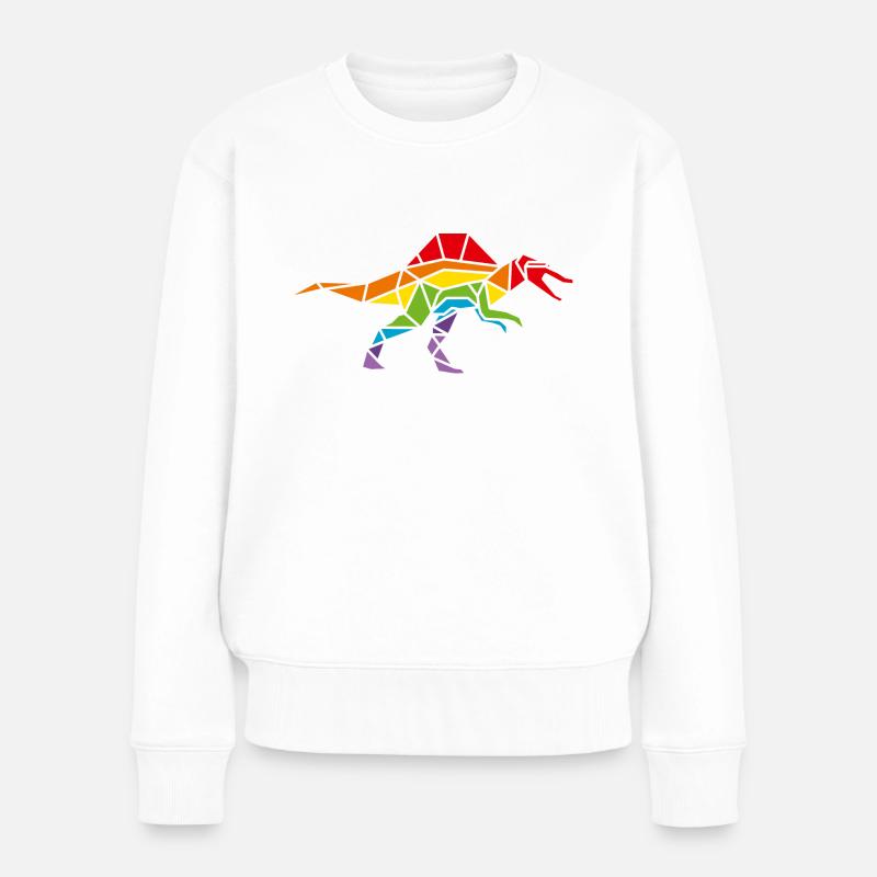 Polygone arc-en-ciel de Spinosaurus - Pull Premium bio Femme - blanc