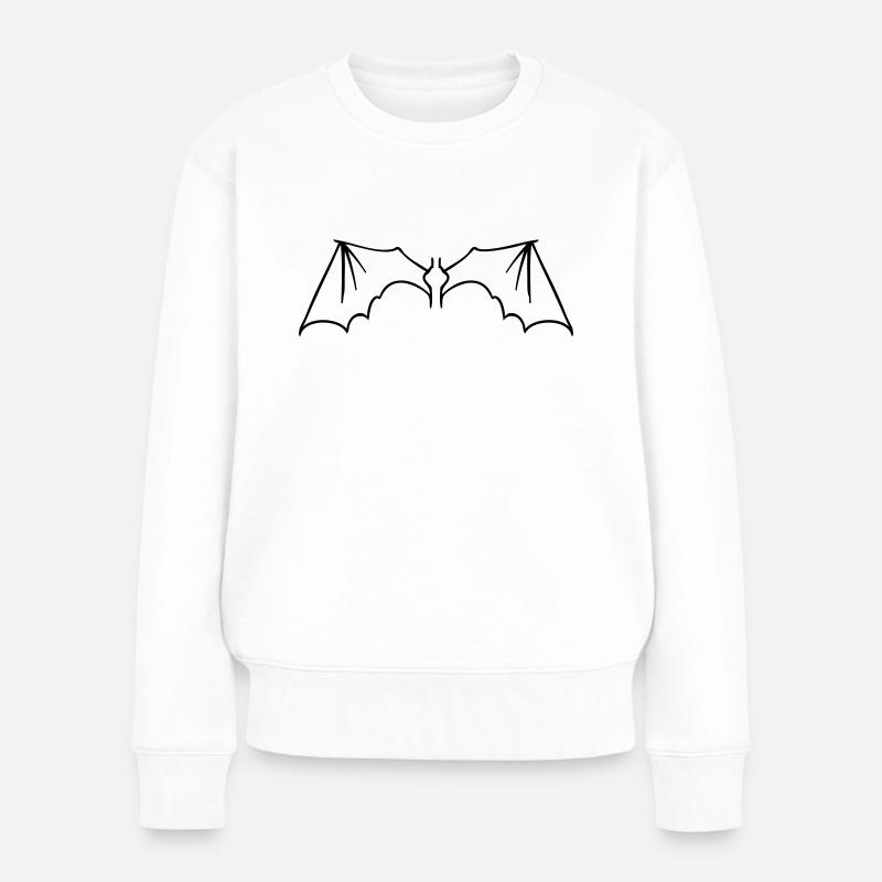 batwings_onecolor - Frauen Premium Bio Pullover - Weiß