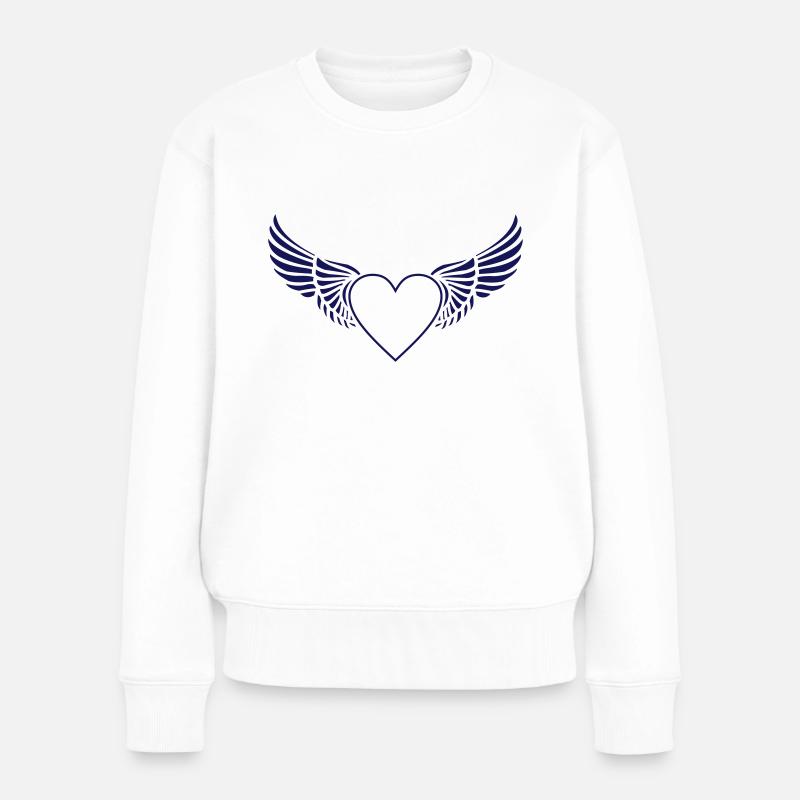 HEARTS 03 - Frauen Premium Bio Pullover - Weiß