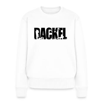 DACKEL Jagdhund - Frauen Premium Bio Pullover - Weiß - Vorne - Julia (174cm)