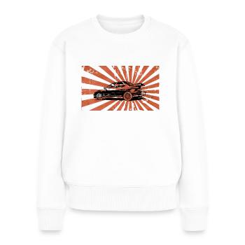 ImprezaRising - Frauen Premium Bio Pullover - Weiß - Vorne - Julia (174cm)