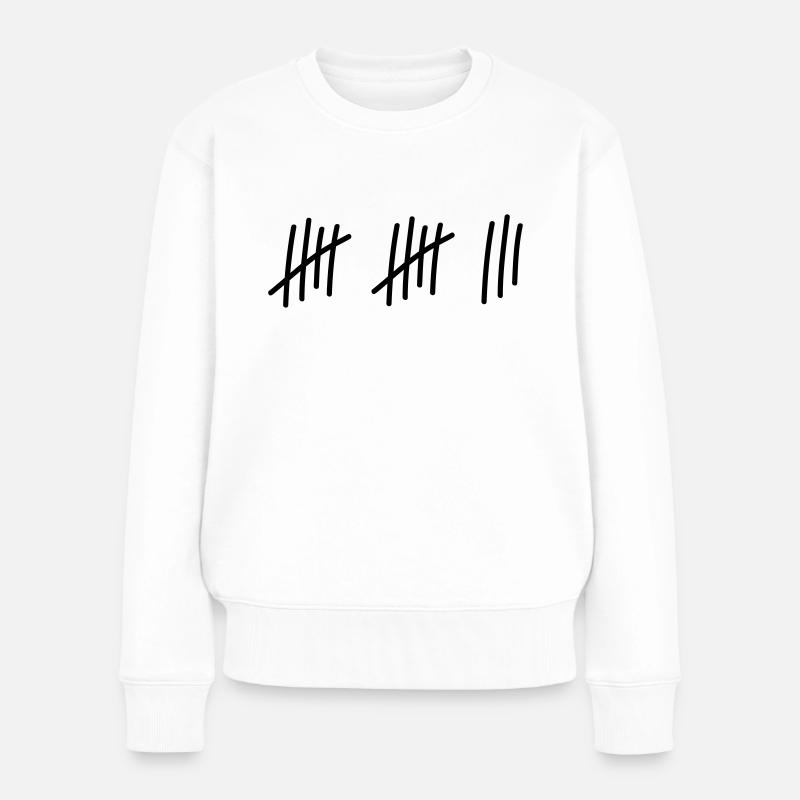 13 Striche // 13 Mal // Geburtstag // Geschenk - Frauen Premium Bio Pullover - Weiß