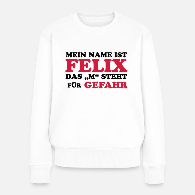Felix "M" Gefahr - Frauen Premium Bio Pullover - Weiß