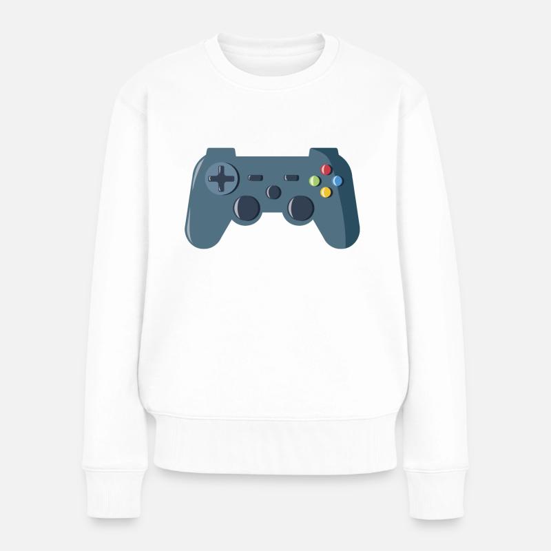 Gaming Controller - Frauen Premium Bio Pullover - Weiß