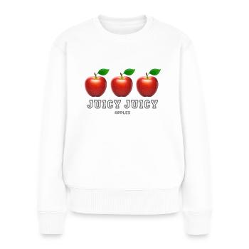Rote Äpfel, Äpfel, Saftige Äpfel, Obst, Roter Apfel - Frauen Premium Bio Pullover - Weiß - Vorne - Julia (174cm)