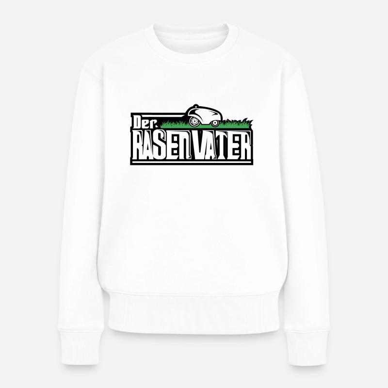 Rasenvater Rasenroboter Rasenmäher Mähroboter - Frauen Premium Bio Pullover - Weiß
