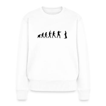 Evolution Zombie Apokalypse Zombies Überleben Spaß - Frauen Premium Bio Pullover - Weiß - Vorne - Julia (174cm)
