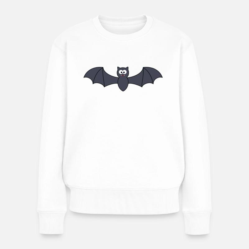 Fledermaus - Frauen Premium Bio Pullover - Weiß