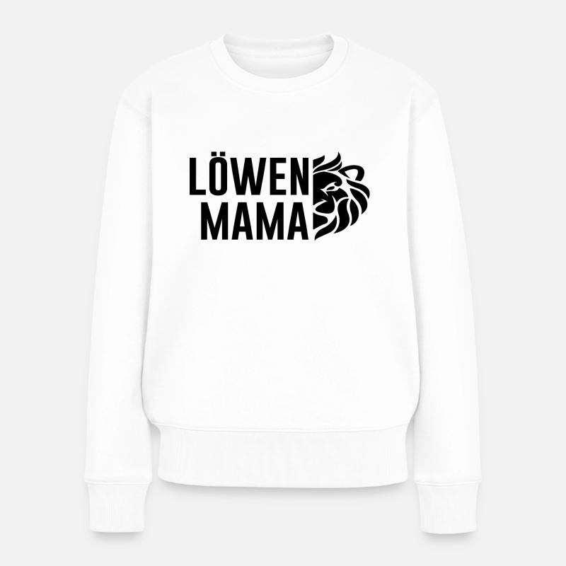 Mama Mutter Muttertag Löwen Mama - Frauen Premium Bio Pullover - Weiß