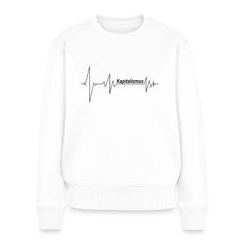 Herzschlag Kapitalist - Frauen Premium Bio Pullover - Weiß - Vorne - Julia (174cm)