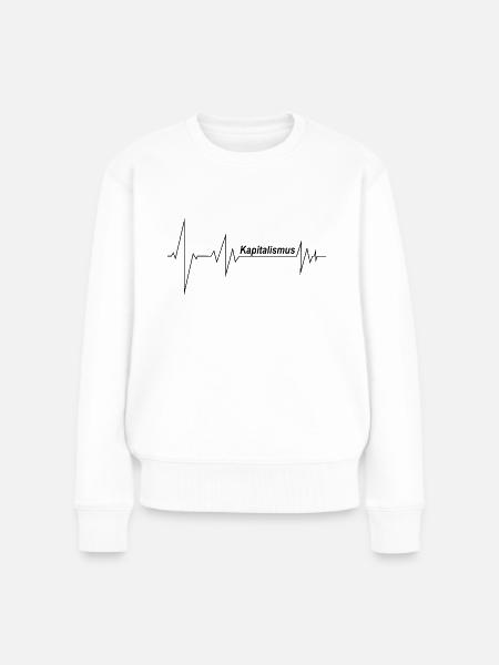 Herzschlag Kapitalist - Frauen Premium Bio Pullover - Weiß