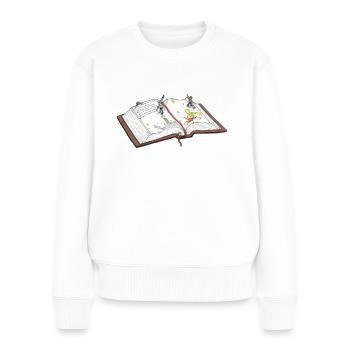 Je ne suis pas apprivoisé dit le renard - Pull Premium bio Femme - blanc - Devant - Julia (174cm)