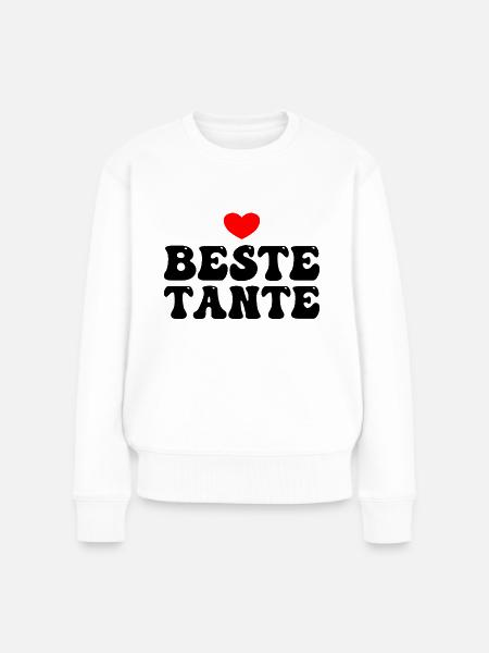 Beste Tante Geschenkidee - Frauen Premium Bio Pullover - Weiß