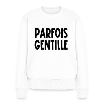 parfois gentille - Pull Premium bio Femme - blanc - Devant - Julia (174cm)