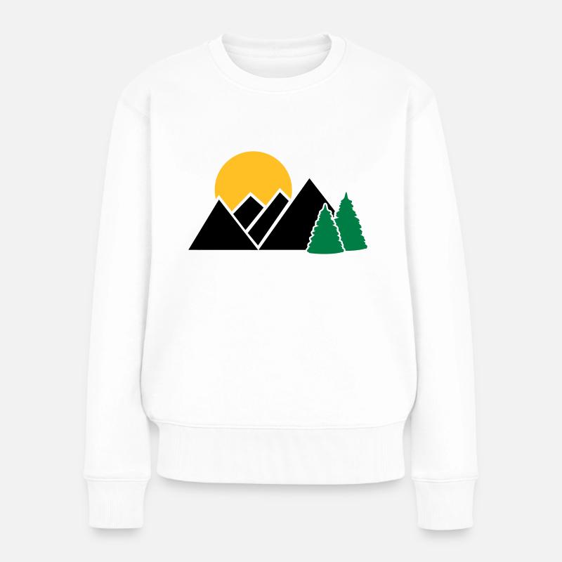 Berg - Frauen Premium Bio Pullover - Weiß