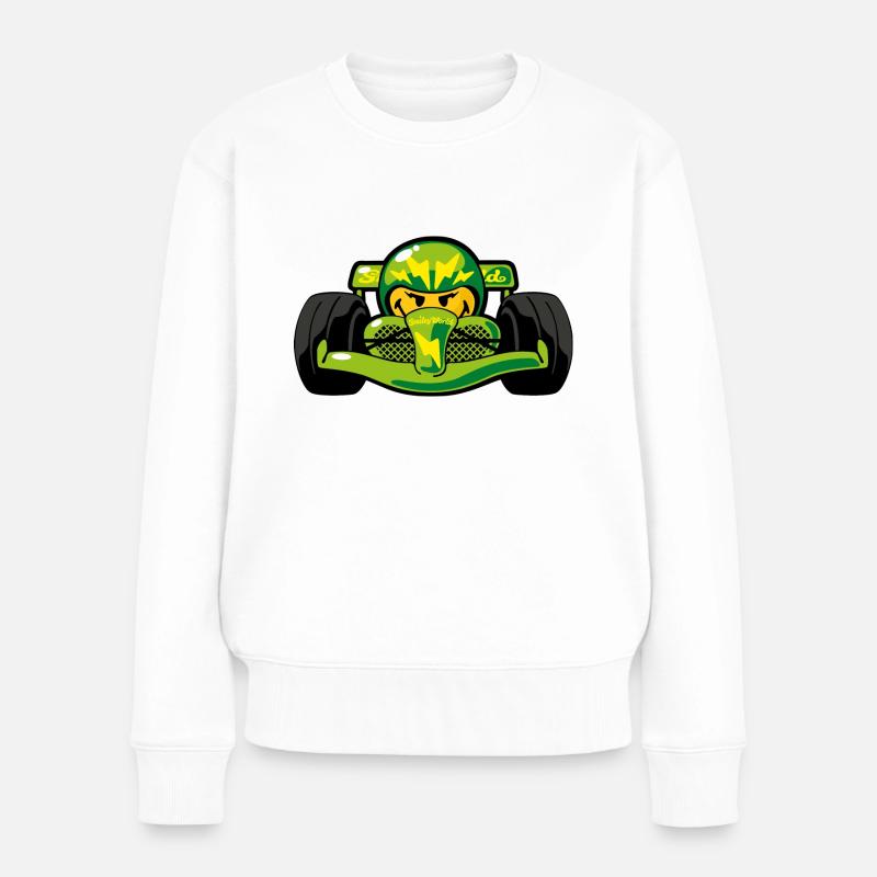 Smiley Car - Frauen Premium Bio Pullover - Weiß