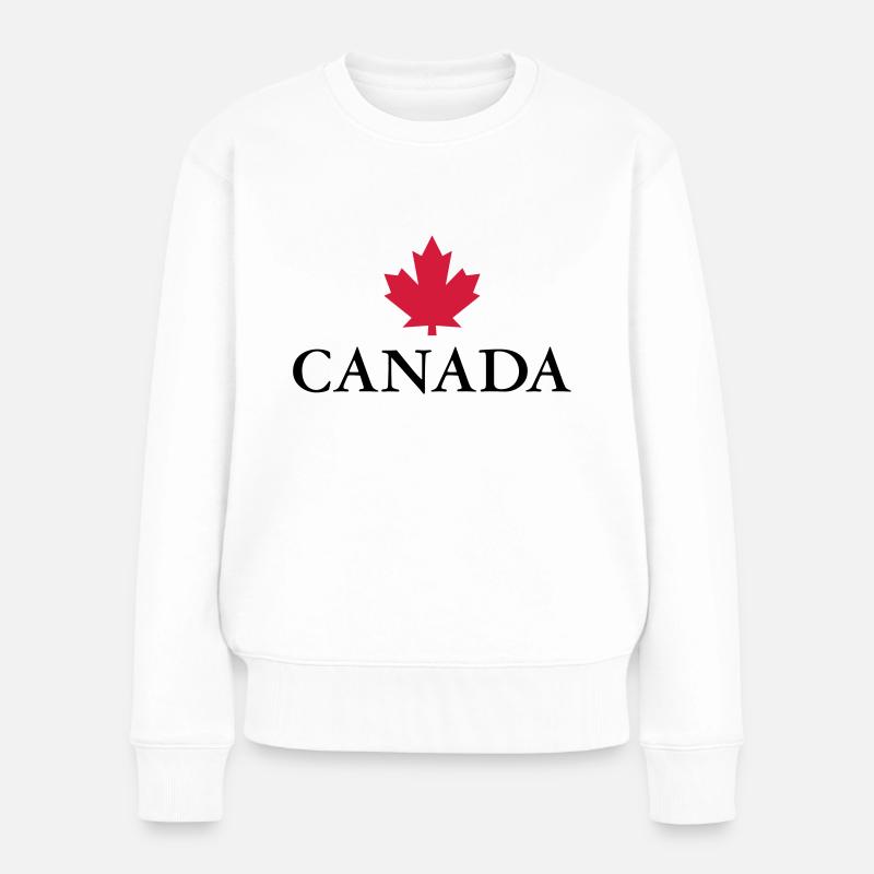 Canada Ottawa Ahorn Maple Leaf Kanada Amerika - Frauen Premium Bio Pullover - Weiß