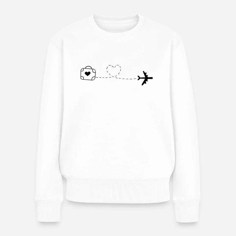 Love is Traveling - Frauen Premium Bio Pullover - Weiß