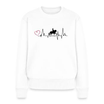 Heartbeat dressage cavalier classique coeur - Pull Premium bio Femme - blanc - Devant - Julia (174cm)