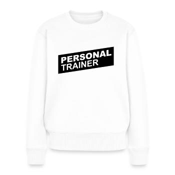 personal trainer black up - Pull Premium bio Femme - blanc - Devant - Julia (174cm)