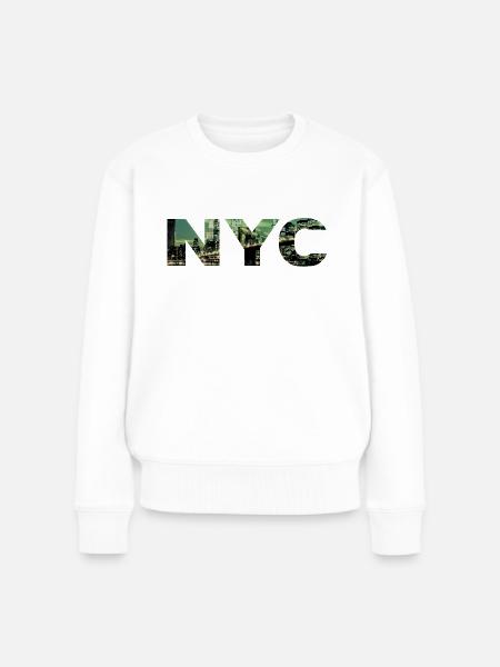 new york - Frauen Premium Bio Pullover - Weiß