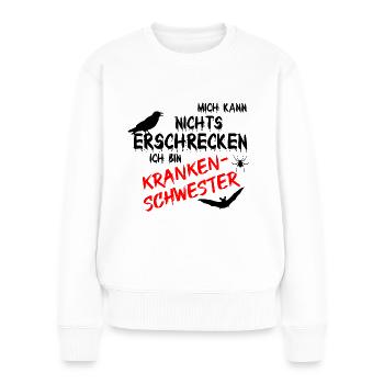 Schrecklose Krankenschwester - Grusel Halloween - Frauen Premium Bio Pullover - Weiß - Vorne - Julia (174cm)