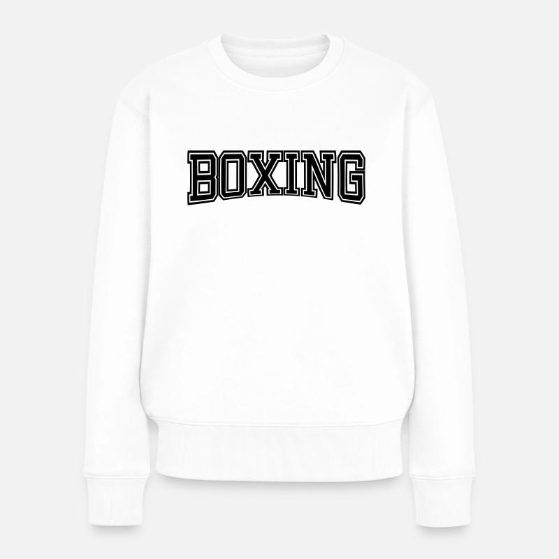 BOXING Design Old School - Frauen Premium Bio Pullover - Weiß