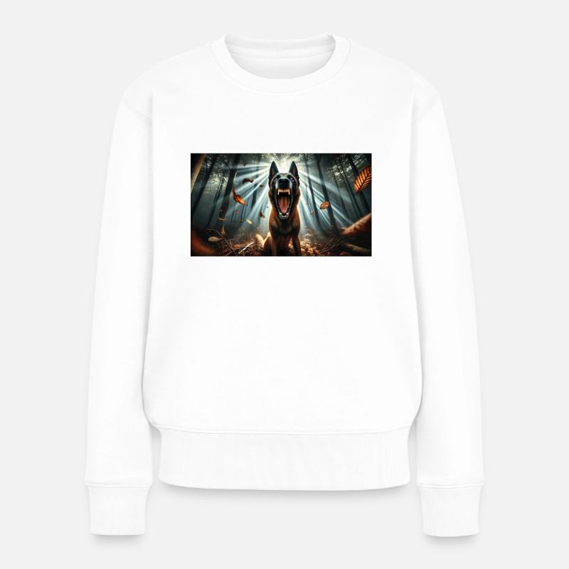 Malinois - Frauen Premium Bio Pullover - Weiß