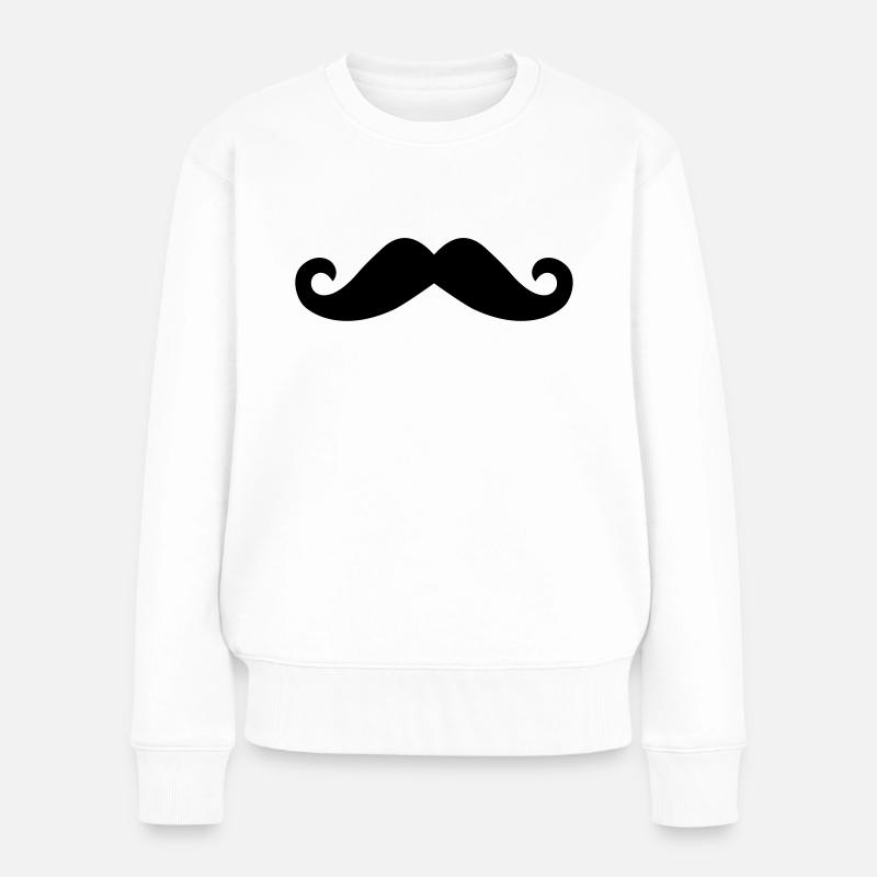 Handlebar mustache - Women's Premium Organic Jumper - white