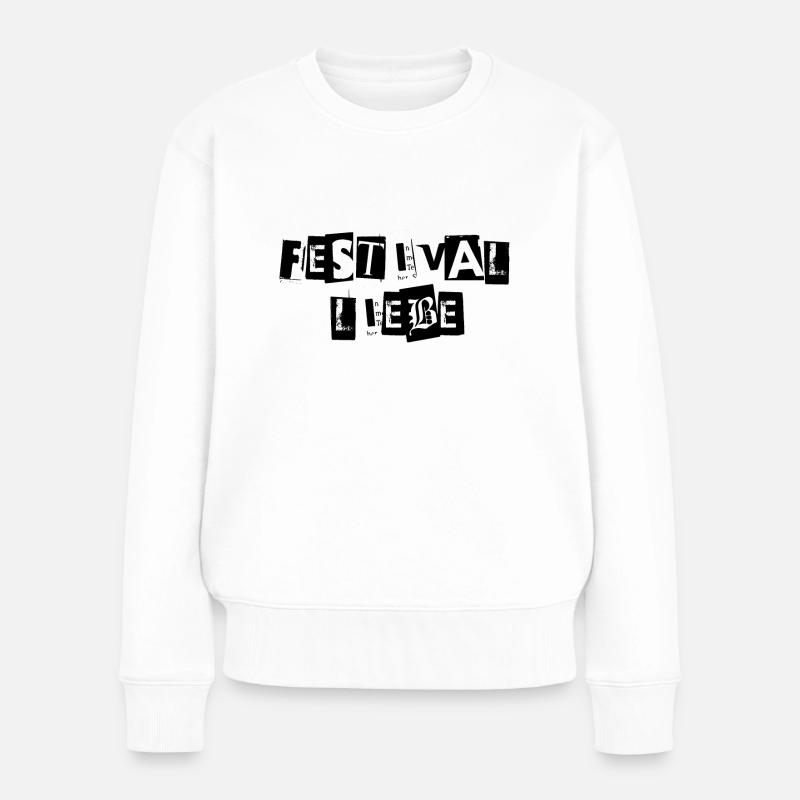 festival Liebe Geschenk Geschenkidee - Frauen Premium Bio Pullover - Weiß