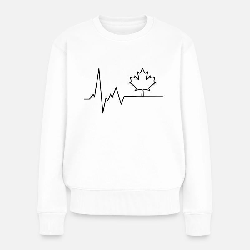 herzschlag kanada - Frauen Premium Bio Pullover - Weiß