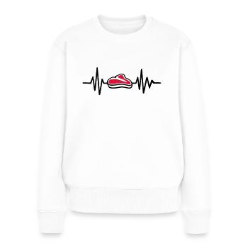 Fleisch - Frauen Premium Bio Pullover - Weiß - Vorne - Julia (174cm)