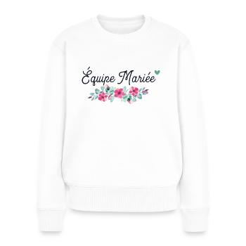 équipe mariée team mariée idée cadeau evjf - Pull Premium bio Femme - blanc - Devant - Julia (174cm)