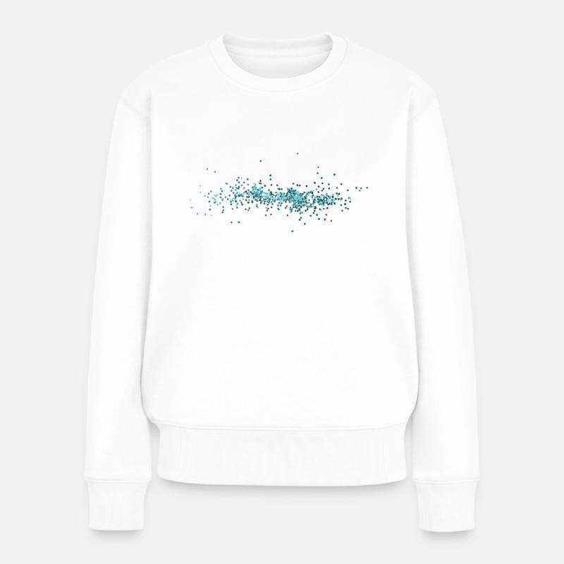 Mint Dots - Frauen Premium Bio Pullover - Weiß
